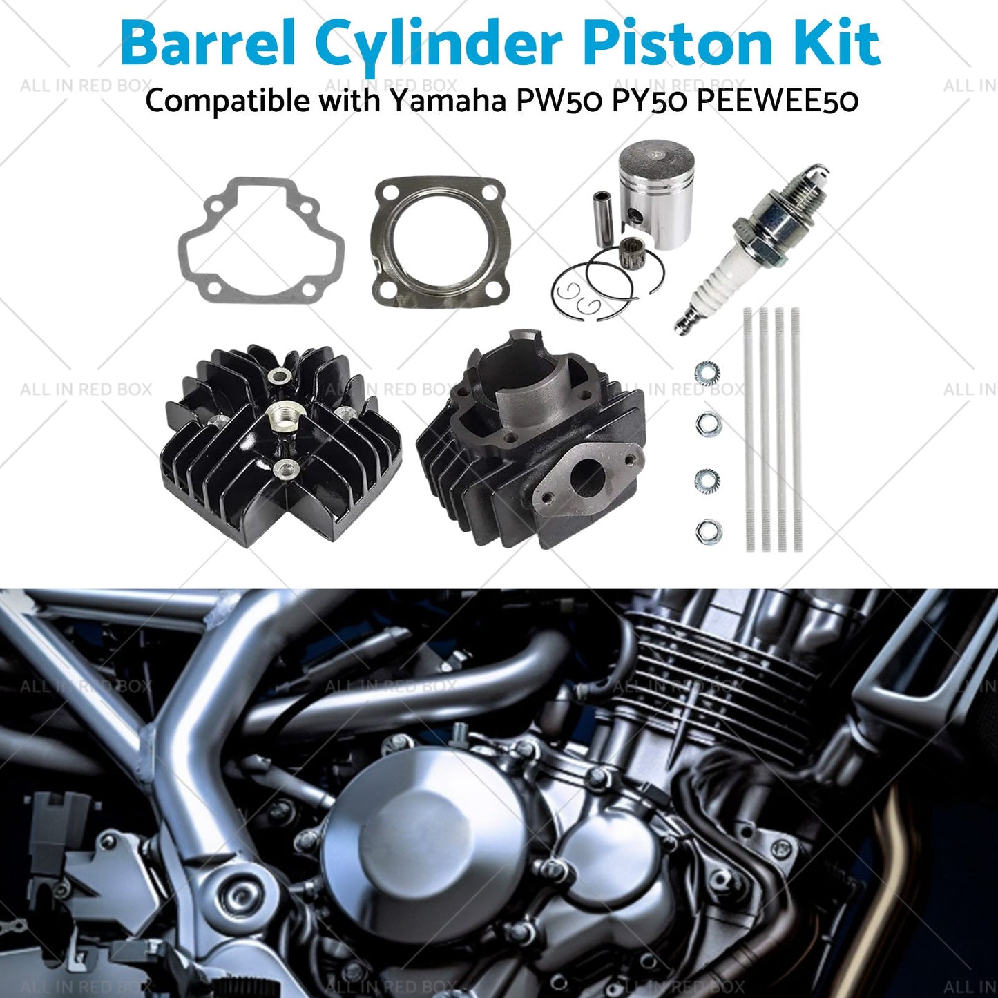 Rebuild Head Bore Barrel Cylinder Piston Kit Suitable for Yamaha PW50 PEEWEE50-1