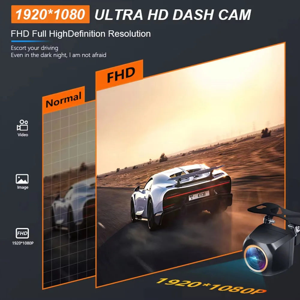 AHD 2K Car Rear View Camera Fisheye Golden Lens Black-3