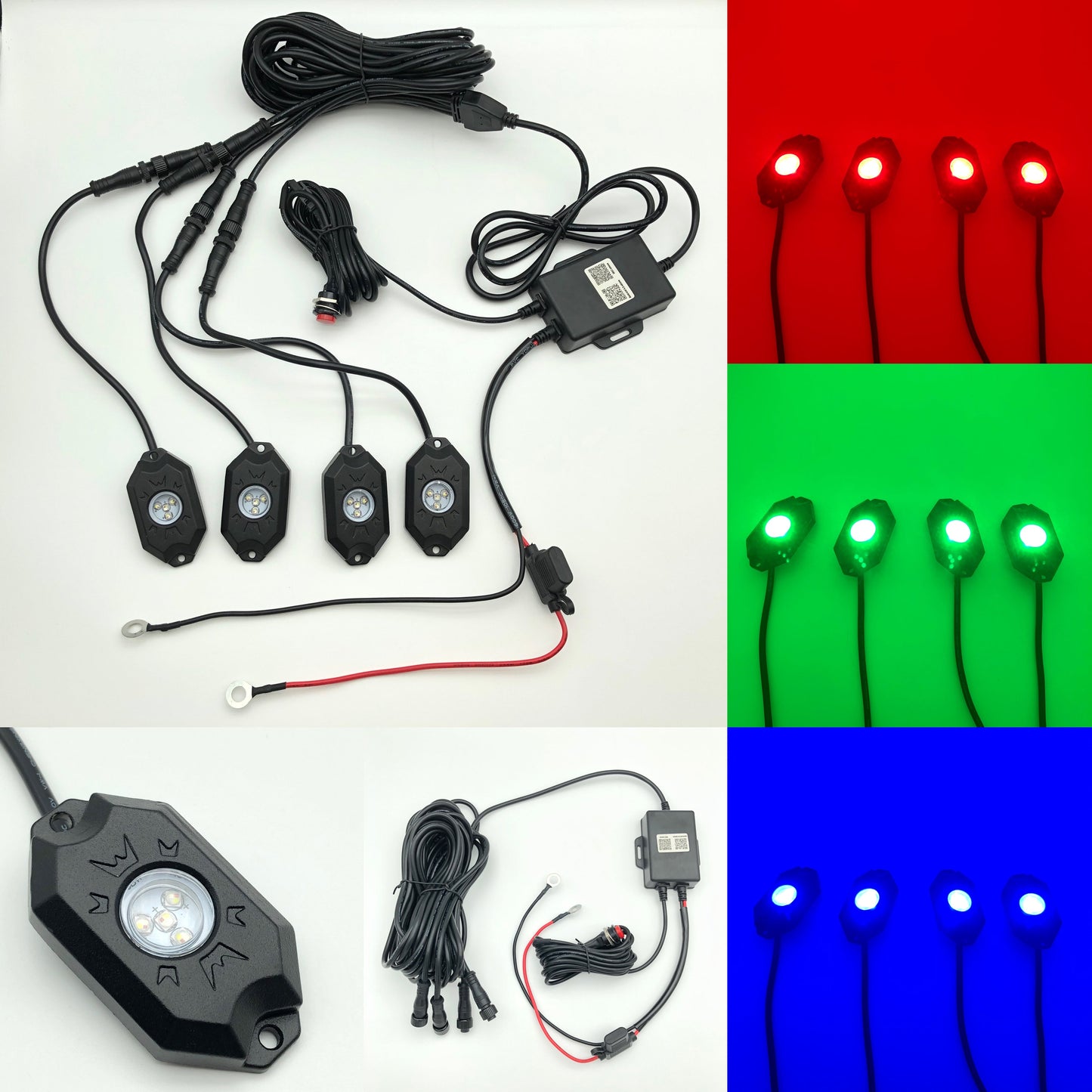 RGB+W Rock lights for trucks (4 packs)-1